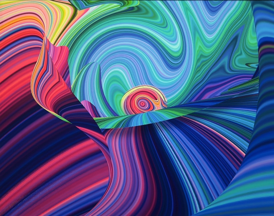 “Wormhole” by Ken Johnston is currently on display as part of the Round Rock Image Creators “Geometries: Exploring Shapes” exhibit at the library.