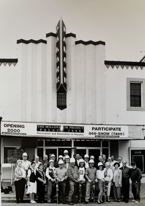 The Steering Committee for Palace 2000 Campaign and the contractors James and Nathan Roppolo of ATC Services of Georgetown gathered in spring 2000 to break ground. Improvements included new concession stands, bathrooms, an extended balcony, new seats, a new stage and a multi-purpose stage. (Sun Archive)