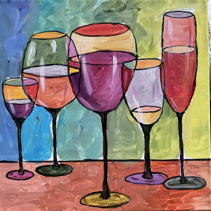 One of Evie Walberg’s artworks in the  “Palette &amp; Palate” exhibit hosted by Round Rock Arts at TXST.