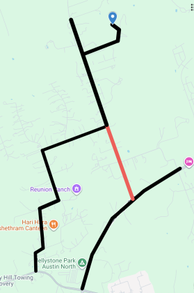 This map shows existing and proposed waterlines on and near County Road 255 and Ronald Reagan Boulevard. The waterline in red is the one receiving partial federal funding.