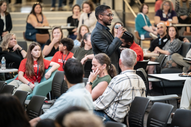 Superintendent Devin Padavil speaks to attendees during  the Georgetown ISD State of the District gathering held at the Future Ready Complex on Friday, March 6, 2026.
