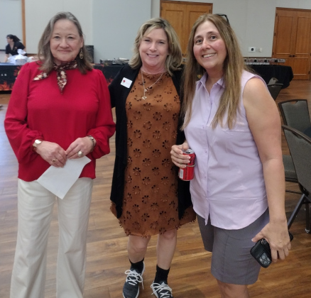 Volunteer Pat Otto, Executive Director Becky Folta-May and Cassaundra Melgar-C’De Baca, with F7 Group Foundation, gather before the gala. Between ticket sales and a silent auction, F7 raised more than $20,000 for A Gift of Time programs.