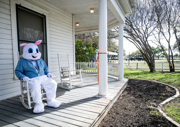 The Easter Bunny welcomed visitors to The Palm Mansion  at the Old Settlers Association  site during The Williamson Museum’s Hoppy Easter event on Saturday, March 14, 2026.