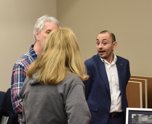 City of Georgetown Planning Director Edgar Garcia, right, speaks to residents about the planning department’s latest projects, including updating the city’s Unified Development Code which dictates how development happens around the city. (Photos by Kaitlyn Wilkes)