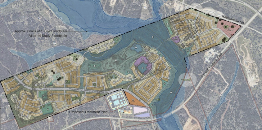 The Yearwood MUD, located at Rattlesnake Road and Ronald Reagan, would bring approximately 1,600 homes to North Georgetown. (Renderings courtesy Freehold Capital Management)