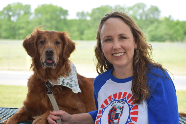  Luna Raptor and her special human, Tara Stewart, principal at S.T.E.P., GISD’s Successful Transition Education Program at the Wilco Juvenile Justice Center.