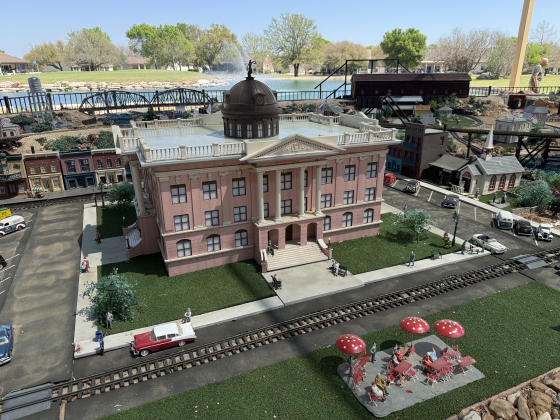 The Red Poppy Railroad, located behind Mulligan’s restaurant in Sun City, runs around a miniature version of Georgetown built by the Sun City Control Modelers Club. Photo by Abbey Archer