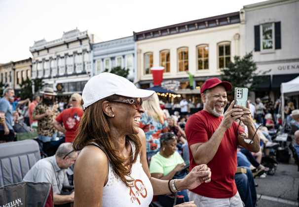 Starr Burgess and her husband Clyde Burgess enjoy the music of Dysfunction Junction on Friday, April 24, 2026.