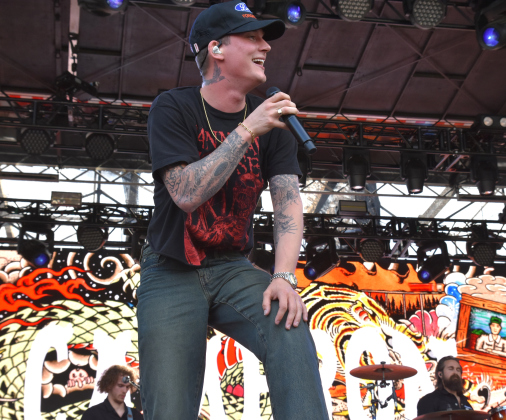 Cameron Whitcomb brought an energetic performance to the Pony Up stage on Sunday afternoon.