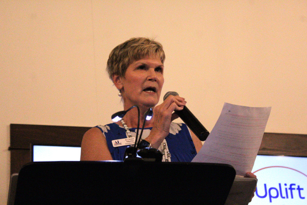Jo-Anne Martin, who will be the next president of Uplift Wilco, speaks April 22.