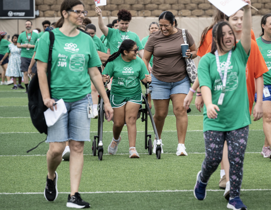 Benold Middle School student Ariana Mata (center), 12, is joined by her mother Adriana Mata during the opening ceremony for the Georgetown ISD Special Olympics on Tuesday, May 5, 2026.