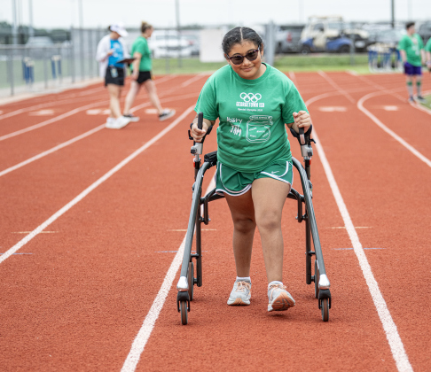 Benold Middle School student Ariana Mata, 12, has her sights set on the finish line during a track event at the Georgetown ISD Special Olympics on Tuesday, May 5, 2026.