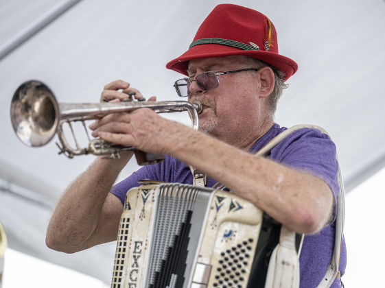 Ed Kopecky (pictured)and The Fun Time Czech Band performed during the 47th Annual Granger Lakefest on Saturday, May 9, 2026.   Photo by Andy Sharp.