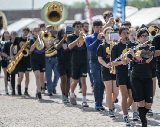 Members of the Granger High School band march in the parade along West Davilla Street during the 47th Annual Granger Lakefest on Saturday, May 9, 2026.   Photo by Andy Sharp.