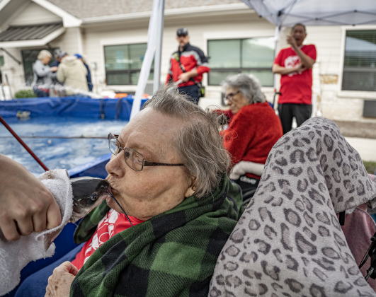 Senior Living residents fished for 600 pounds of Channel Catfish during the two-day event which continued on Friday.  Residents and staff were treated to a fish fry to celebrate the event.  The fish were provided by Larry’s Fish Farm in Giddings.   Photo by Andy Sharp.