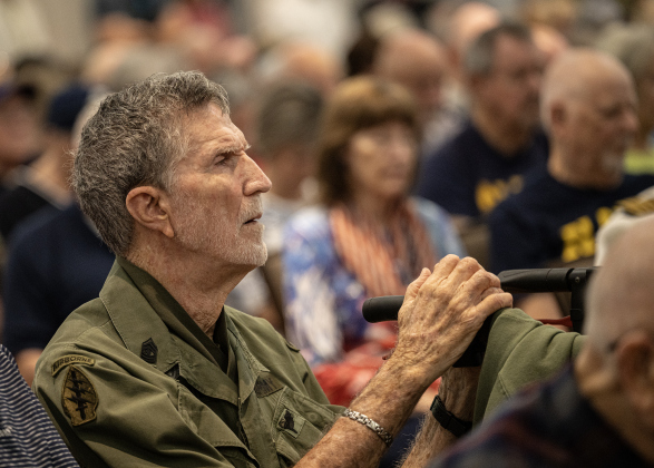Robert “Too Tall” Simmons, an Army veteran who will be 94 in June, was an attendee during the Memorial Day ceremony held in Sun City on Monday, May 25, 2026.  He was Special Forces, a Ranger and Airborne divisions.  Photo by Andy Sharp.