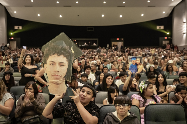 Matteo De La Cruz, left, and his cousin Erick Acevedo, right, were there to cheer on their cousin, graduating senior Isaac De La Cruz, during the Richarte High  Class of 2026 Commencement held at the Rodney and Mary Klett Performing Art Center on Thursday, May 21, 2026.