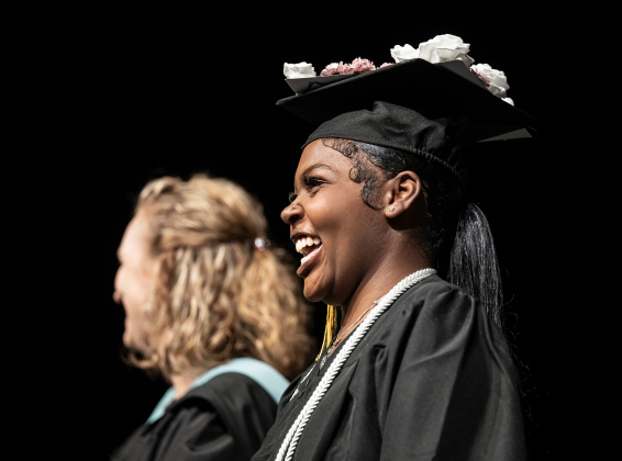 Richarte graduate Akeelah Sanaa Smith smiles after receiving her diploma  during the Richarte High  Class of 2026 Commencement held at the Rodney and Mary Klett Performing Art Center on Thursday, May 21, 2026.