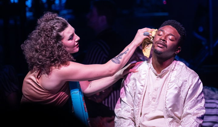 Micaiah Armstrong, as Mary Magdalene, and  Nathaniel Fomby, playing Jesus, are pictured during the  Thursday, May 28, 2026 dress rehearsal for “Jesus Christ Superstar,” playing on the Georgetown Palace Springer Stage through July 5th.