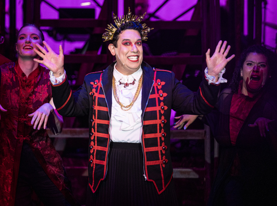 Nick Riley, as Herod, is pictured during the  Thursday, May 28, 2026 dress rehearsal for “Jesus Christ Superstar,” playing on the Georgetown Palace Springer Stage through July 5th.