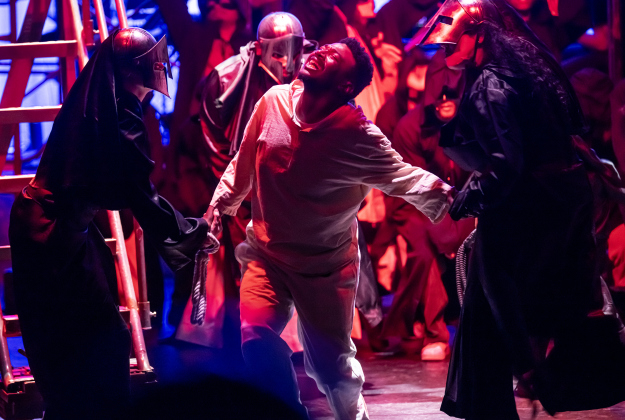 Nathaniel Fomby, playing Jesus, is pictured during the  Thursday, May 28, 2026 dress rehearsal for “Jesus Christ Superstar,” playing on the Georgetown Palace Springer Stage through July 5th.