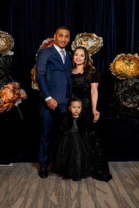 Liberty Hill family Blake Faciane (left), Linda Huynh (right), and their daughter Milah, 3, attend the Dell Children’s Foundation Star Ball after Milah made a full recovery at Dell Children’s Medical Center. Photo courtesy of Linda Huynh. 