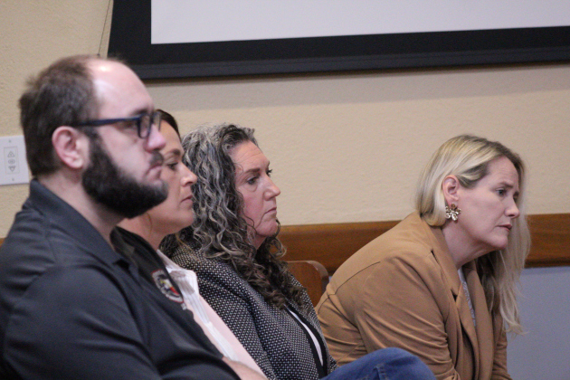 The Williamson County Justices of the Peace attend the June 9 Commissioners Court to advocate entering into a contract with Tranquil Mortuary. Photo by Nalani Nuylan.