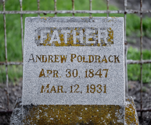 The burial place of Andrew Poldrack.