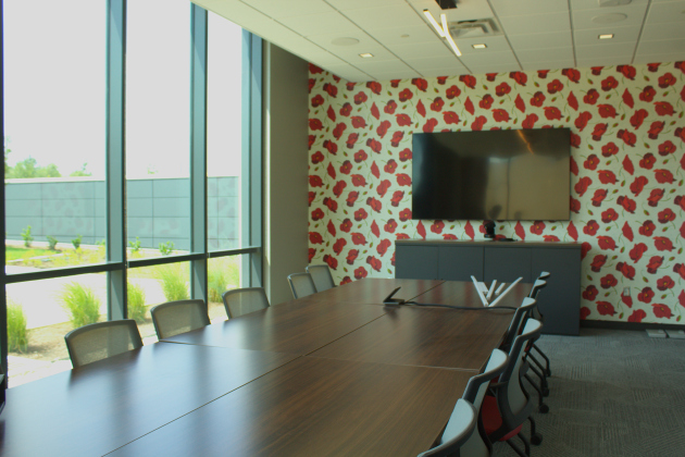 The Red Poppy Room is one of the many Conference room in the new Administration building. It is located in the back of the building on the first floor. Photo by Nalani Nuylan.