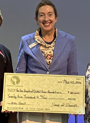 Foster Angels received a $25,000 grant. Accepting was Terry Quinn, executive director