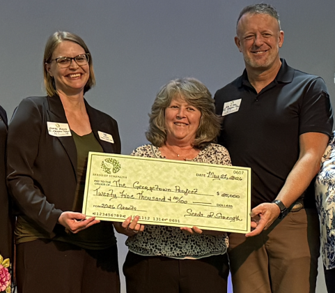 The Georgetown Project got a $25,000. Pictured are Impact Coordinator Kristen Adams, Program Director Jane Lowe and CEO Rob Dyer. Photos by Abbey Archer