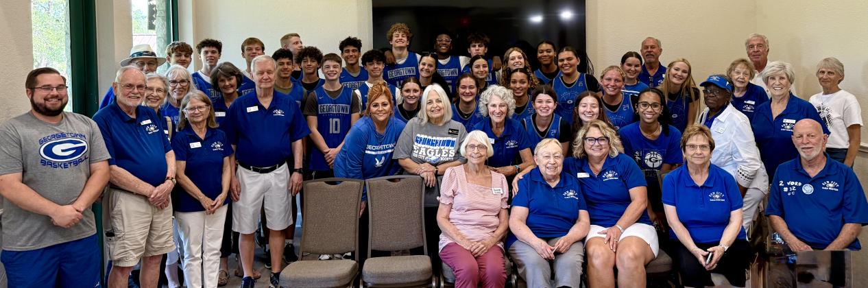 Members of the Georgetown High School girls' and boys' basketball teams and Sun City residents enjoyed an ice cream social at the Oaks Pro Shop at Legacy Hills Golf Course after helping with household chores.