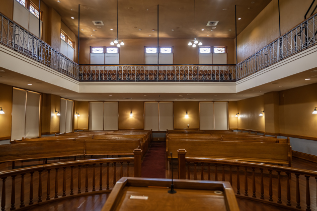 The historic 26th District courtroom in the Williamson County Courthouse.