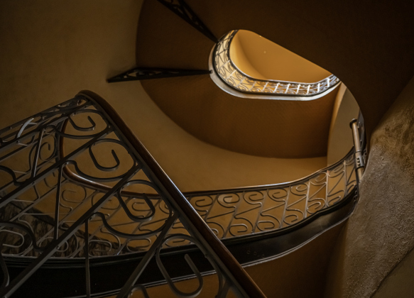 One of two spiral staircases in the Williamson County Courthouse.