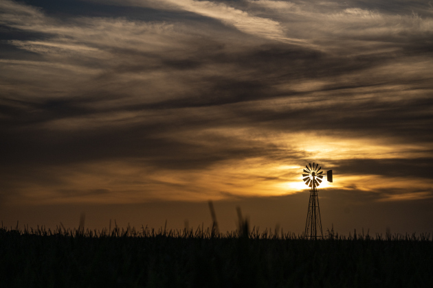 The skies fill with clouds and color near sunset, as seen from County Road 339 east of Weir on Wednesday, June 10, 2026.   Photo by Andy Sharp