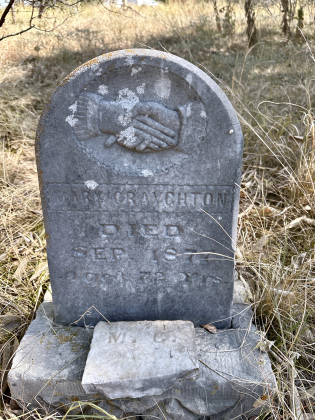 Mary Crayghton’s burial monument in Circleville, installed in 1877.