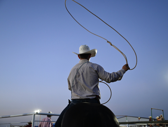 Hudson Hermes gets ready for Tie Down Roping at  the 82nd Annual Williamson County Sheriff’s Posse Rodeo on Friday, June 26, 2026. The rodeo continued through Saturday night.    Photo by Andy Sharp