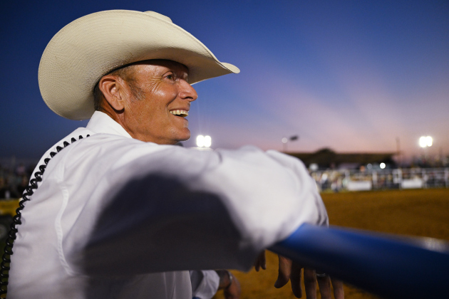 Sheriff’s Posse team member John Armstrong helped oversee corral management near the arena at the 82nd Annual Williamson County Sheriff’s Posse Rodeo on Friday, June 26, 2026. The rodeo continued through Saturday night.    Photo by Andy Sharp