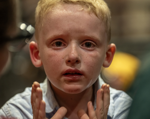 6-year-old Anderson Traynham, who competes in calf riding (like bull riding, but smaller cows) was a little shaken up after his ride during the 3rd Annual Bill Pickett Youth Rodeo, held at the Williamson County Expo Center on Saturday, June 20, 2026.  Contestants can be no older than 18 to participate.     Photo by Andy Sharp