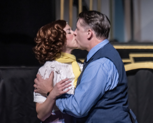 Antonette Knoedl, as Peggy Sawyer, and Brian Joyce, playing Julian Marsh, are shown in a photo from the dress rehearsal of the Georgetown Palace production of “42nd Street”  on Thursday, July 23, 2026. The show runs through August 30 on the Springer Stage.   Photo by Andy Sharp
