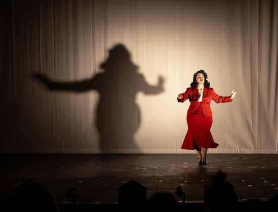 Lorri Boyd, as Dorothy Brock, is shown in a photo from the dress rehearsal of the Georgetown Palace production of “42nd Street”  on Thursday, July 23, 2026. The show runs through August 30 on the Springer Stage.   Photo by Andy Sharp