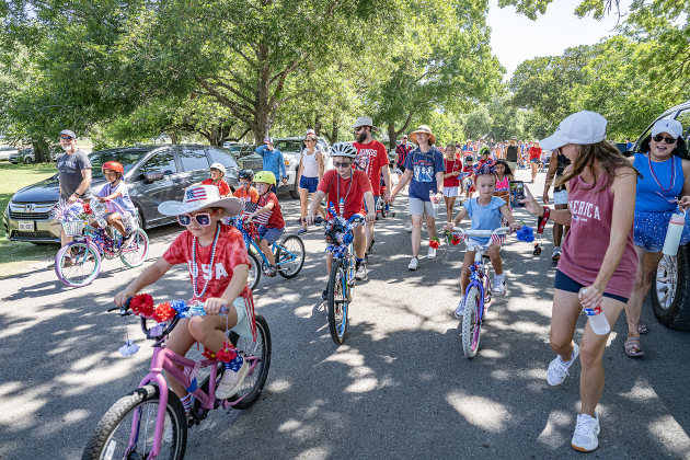 Families participate in the Sertoma Club’s Hometown Parade through San Gabriel Park during the Sertoma Club 4th of July celebration on Saturday, July 4, 2026.   Photo by Andy Sharp
