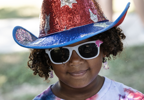 7-year-old Leilani Warwick took part in  the Sertoma Club’s Hometown Parade through San Gabriel Park during the Sertoma Club 4th of July celebration on Saturday, July 4, 2026.   Photo by Andy Sharp