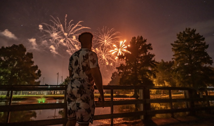 Fireworks, as seen from Bull Branch Park on on Saturday, July 4, 2026.   Photo by Andy Sharp