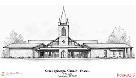 A rendering shows the new Grace West campus. Image courtesy of Hiemsath Architects  