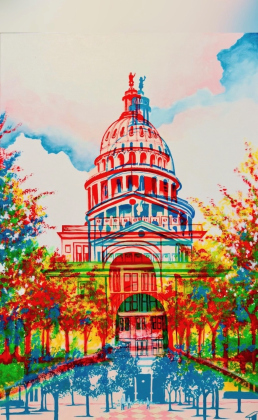 Kandi Morley’s acrylic painting “The Capitol” wins WCAG favorite award.