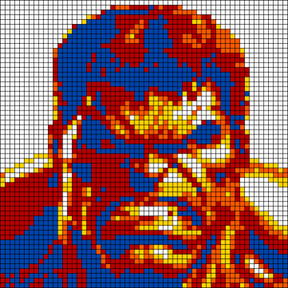 Kyle Cubes creates canvas works such as this Hulk from his original cube designs. 
