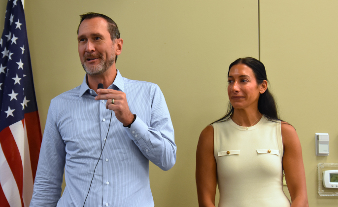 Carl Illig, executive director of the W.D. Kelley Foundation, and his wife, Shannon, operations manager, spoke about the importance of the donation in providing children with school clothes.
