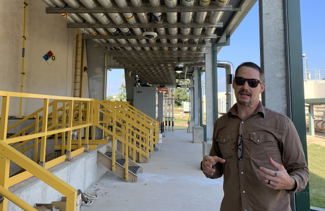 Russell Bradshaw, with the City of Georgetown, explains the water filtration process from raw water intake to distribution.