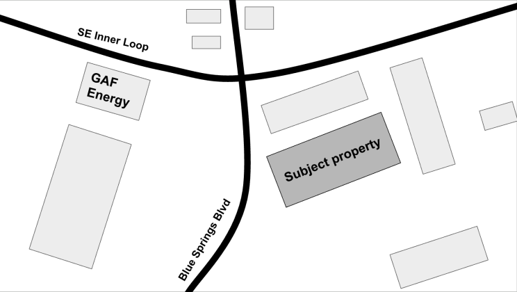 This map shows the subject property that could potentially see a tax abatement in the future. 